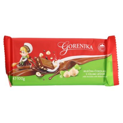 Gorenjka – słoweńska czekolada mleczna z orzechami laskowymi (100 g)